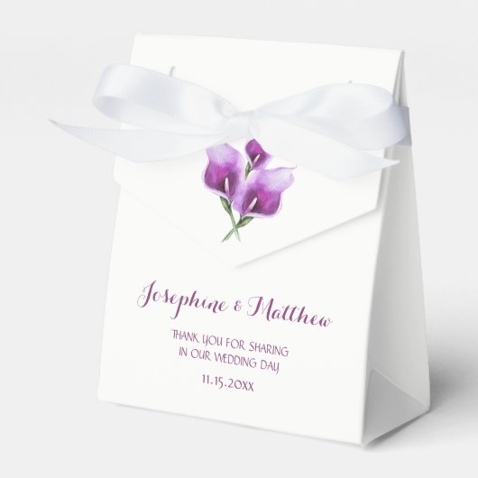 Ballotins Mariage floral violet Calla Lily (Verso)