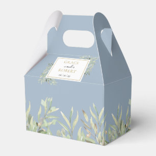 Ballotins Mariage géométrique bleu poussiéreux de verdure do