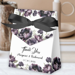 Ballotins Mariage gothique floral vintage avec pivoines noir