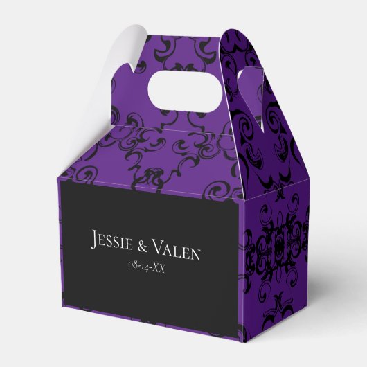 Ballotins Mariage gothique noir violet (Verso)