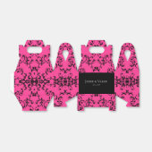 Ballotins Mariage gothique rose chaud et noir (Déplié)