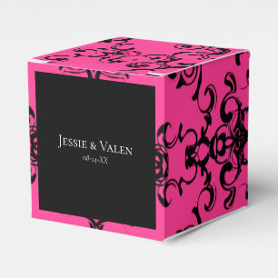 Ballotins Mariage gothique rose chaud et noir