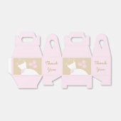 Ballotins Mariage Gown rose "Merci" noir gable Faveur Bo (Déplié)