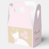 Ballotins Mariage Gown rose "Merci" noir gable Faveur Bo (Ouvert)