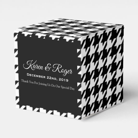 BALLOTINS MARIAGE HOUNDSTOOTH BLACK & WHITE PERSONNALISÉ (Verso)