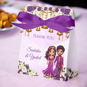 Ballotins Mariage indien Mehndi violet mignon couple nuptial