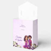 Ballotins Mariage indien Mehndi violet mignon couple nuptial (Ouvert)