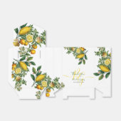 Ballotins Mariage Jaune Citron Rustique & Feuillage Vert (Déplié)