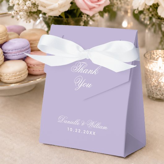 Ballotins Mariage Lavande Simple Script de Remerciement Viol