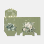 Ballotins Mariage Lumières Pivoines Blanches Vertes (Déplié)