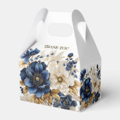 Ballotins Mariage Marine Bleu Blanc Or Floral Argent (Arrière)