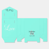 Ballotins Mariage Merci Favor Turquoise Blue Nom (Déplié)