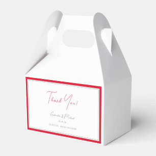 Ballotins Mariage Minimaliste avec Bordure Rouge Cerise Clai