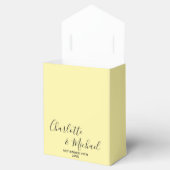 Ballotins Mariage Minimaliste Écriture Jaune Pâle (Ouvert)