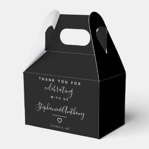 Ballotins Mariage minimaliste moderne noir et blanc