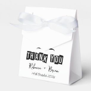Ballotins Mariage Minimaliste Noir & Blanc Merci