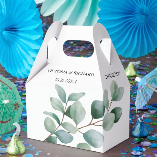 Ballotins Mariage Moderne avec Feuillage d'Eucalyptus (Fête)