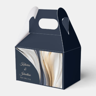 Ballotins Mariage moderne Bleu Or Blanc