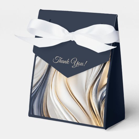 Ballotins Mariage moderne Bleu Or Blanc (Verso)