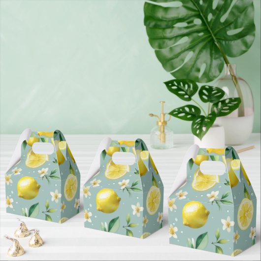 Ballotins Mariage moderne citron bleu floral script baptême (Multiple)