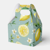 Ballotins Mariage moderne citron bleu floral script baptême (Arrière)