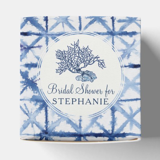 Ballotins Mariage moderne coquillage bleu et blanc (Haut)