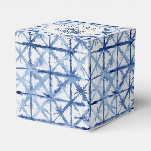 Ballotins Mariage moderne coquillage bleu et blanc (Arrière)