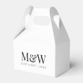 Ballotins Mariage moderne de Monogram Couple en noir et blan (Arrière)