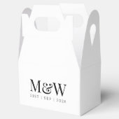 Ballotins Mariage moderne de Monogram Couple en noir et blan (Ouvert)