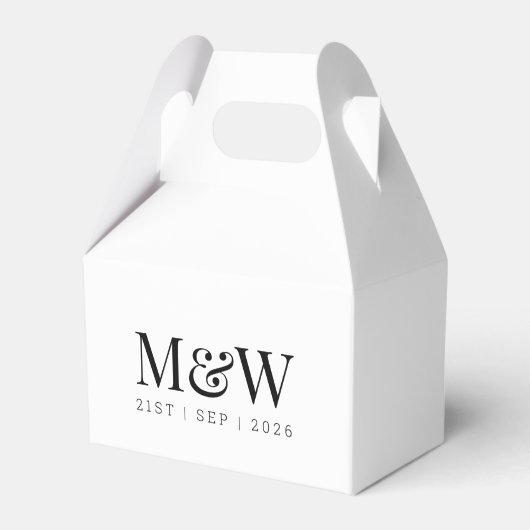 Ballotins Mariage moderne de Monogram Couple en noir et blan (Verso)