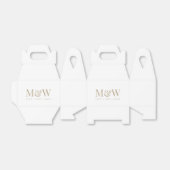 Ballotins Mariage moderne de Monogram Couple Gold White (Déplié)