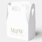 Ballotins Mariage moderne de Monogram Couple Gold White (Ouvert)