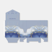 Ballotins Mariage moderne en marbre bleu Aqua (Déplié)