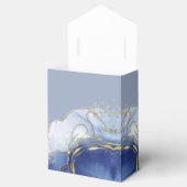 Ballotins Mariage moderne en marbre bleu Aqua (Ouvert)