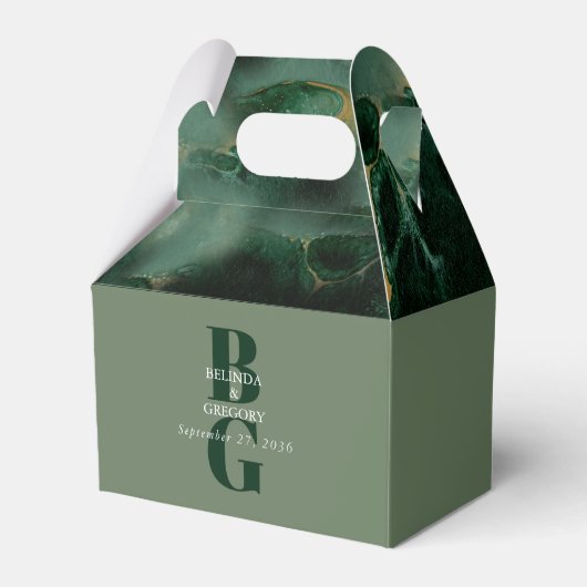 Ballotins Mariage moderne en marbre vert (Verso)