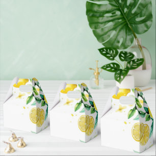 Ballotins Mariage moderne jaune citron floral scripté