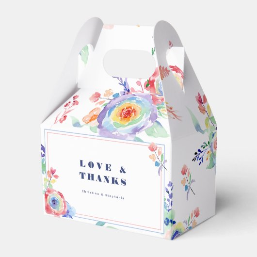 Ballotins Mariage moderne Rainbow Floral LGBTQ (Verso)