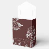 Ballotins Mariage Moderne Simple Floral Argent Bourgogne (Ouvert)