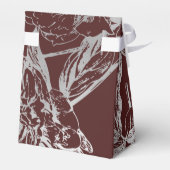 Ballotins Mariage Moderne Simple Floral Argent Bourgogne (Arrière)