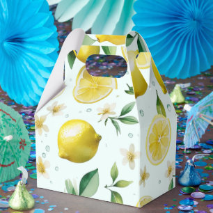 Ballotins Mariage moderne sous le thème floral bleu citron