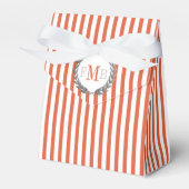 Ballotins Mariage monogramme à rayures orange et blanche (Verso)