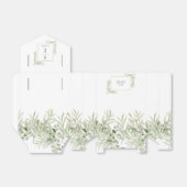 Ballotins Mariage Monogramme de feuillage vert moderne (Déplié)