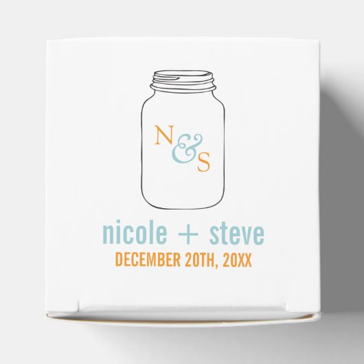 Ballotins Mariage Monogramme de menthe et de Tangerine Mason (Haut)