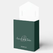 Ballotins Mariage Monogramme de Nom Vert Émeraude & Or (Ouvert)