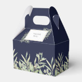 Ballotins Mariage Monogramme Feuillage Bleu Marine (Arrière)