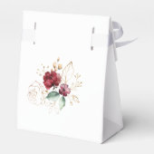 Ballotins Mariage Monogramme Fleurs Or Bourgogne Caprice (Arrière)