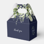 Ballotins Mariage Monogramme Floral Vert Navy Blue (Arrière)
