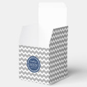Ballotins Mariage  Monogramme gris bleu Chevron Ballotin (Ouvert)