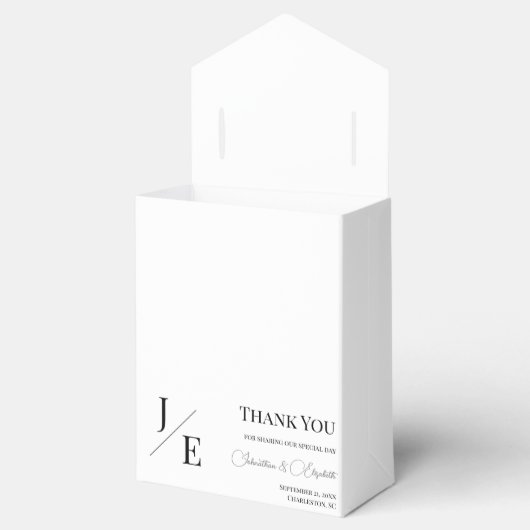 Ballotins Mariage monogramme minimal | BLANCHE (Ouvert)