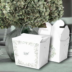 Ballotins Mariage Monogramme Minimaliste aux Feuilles